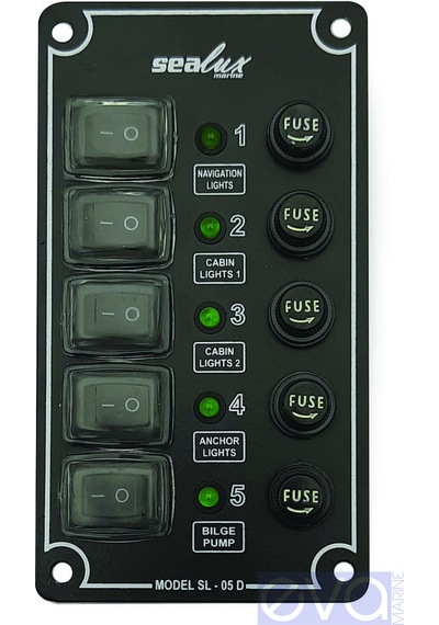 Sealux 5Li Dikey. Izoleli. Switch Panel. Sigortalı
