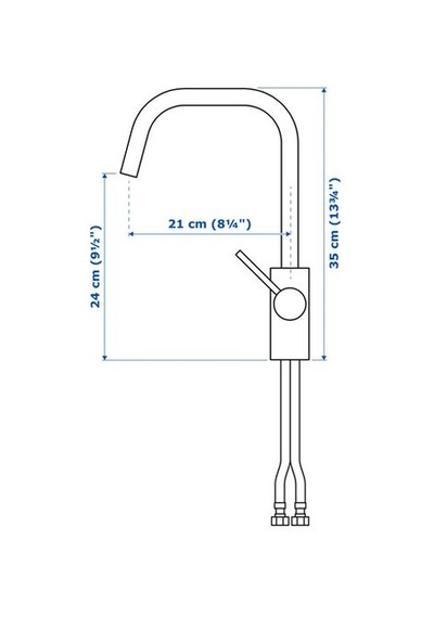 Ikea Älmaren Eviye Bataryası, Siyah, 36 Cm