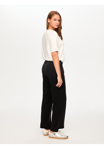 Faik Sönmez Straight Fit Liyoselli Parça Boya Pantolon S26pnt011 Us26pnt01110 Siyah