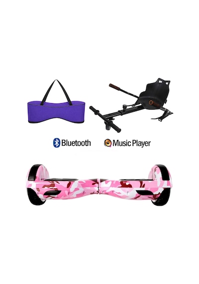 Citymate Elektrikli Kaykay Hoverboard Akıllı Denge 6.5 Inch + Hoverkart + Çanta Extrem61 Paket D05