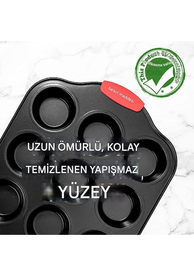 Mallart 12 Bölmeli Muffin Ve Cupcake Kalıbı - Yapışmaz Karbon Çelik Fırın Kabı, Isıya Dayanıklı Kırmızı Silikon Saplı, Bpa İçermeyen Sağlıklı Pişirme Gri Mallart 12 Bölmeli Muffin Ve Cupcake Kalıbı - Yapışmaz Karbon Çelik Fırın Kabı, Isıya Dayanıklı Kırmızı Silikon Saplı, Bpa İçermeyen Sağlıklı Pişirme Gri