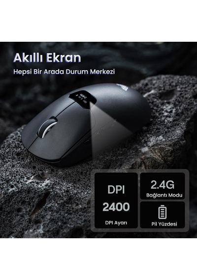 Aula Sc390 Paw3311 Sensör 20000 Dpı 1000hz Kablolu Ve Kablosuz Gaming Oyuncu Mouse Siyah Sc390