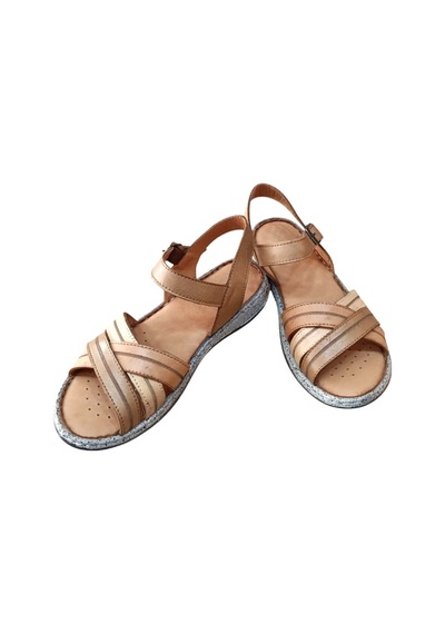 Castle Black 22382 Kadın Hakiki Deri Comfort Sandalet Taba Siyah