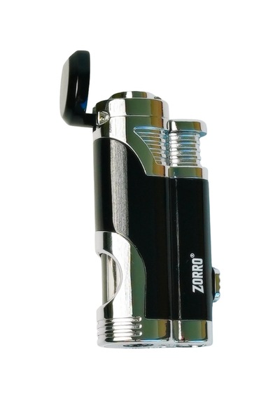 Zorro 2 Torch Pürmüz Siyah-gümüş Metal Puro Çakmağı - Trm1002