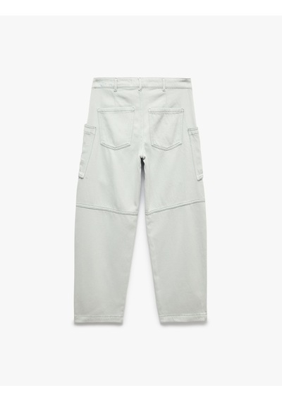 Koton Düşük Bel Dikiş Detaylı Pamuklu Cepli Normal Paça Baggy Pantolon - Baggy Jeans Mavi 7wal40031mw Koton Düşük Bel Dikiş Detaylı Pamuklu Cepli Normal Paça Baggy Pantolon - Baggy Jeans Mavi 7wal40031mw