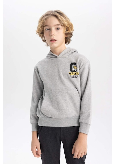 DeFacto Erkek Çocuk Baskılı Kapüşonlu Kalın Sweatshirt B9012A823CWGR210 DeFacto Erkek Çocuk Baskılı Kapüşonlu Kalın Sweatshirt B9012A823CWGR210