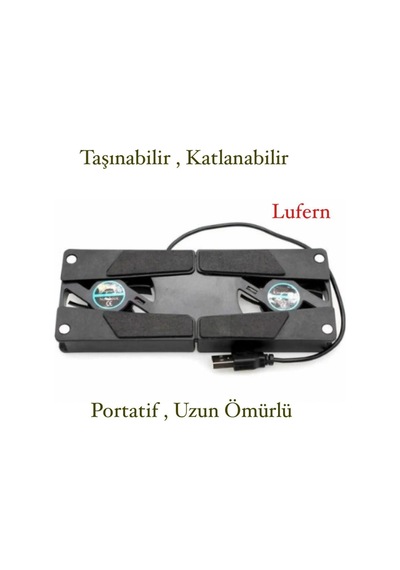 Premium Katlanabilir Laptop Soğutucu Usb Bağlantılı Uzun Ömürlü 2 Fanlı Notebook Portatif