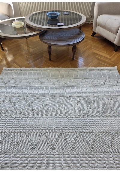 Elvey Home Monaco 219 Krem İskandinav Sisal Bukle Bohem Yumuşak Özel Ölçü Salon Koridor Mutfak Halısı Yolluk 0210a-krem