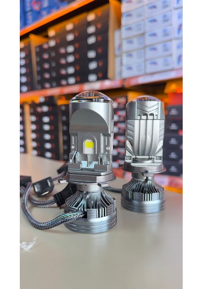 H4 Mercekli Led Zenon Led Zenon Şimşek Etkili 120w Güç 24.000 Lümen 12-24v Uzun Ömürlü Güçlü Çizgisel Odak 2