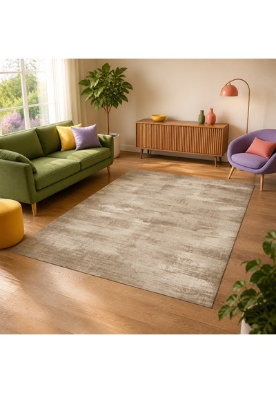 Kartela Halı Vintage Halı Kaymaz Taban Makinede Yıkanabilir Halı Bej - 60 X 90 Cm