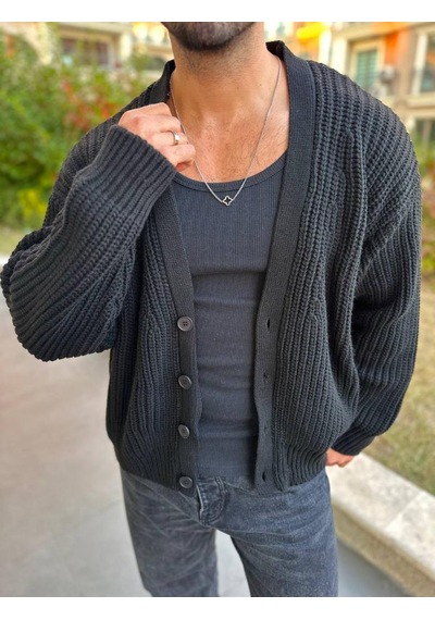Elku Moda Hırka Triko Örgülü Desenli Örgü Hırka Şal Yaka Tüylenmez Naturel Pamuk Düğmeli Hırka Siyah Elku Moda Hırka Triko Örgülü Desenli Örgü Hırka Şal Yaka Tüylenmez Naturel Pamuk Düğmeli Hırka Siyah