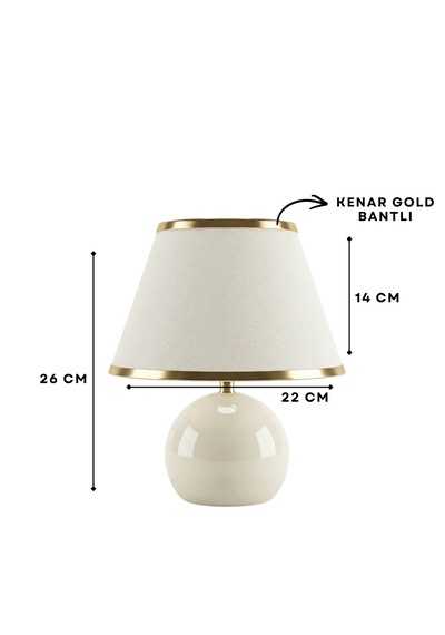 Homing Pico Gold Detaylı Abajur 242815 Krem-gold