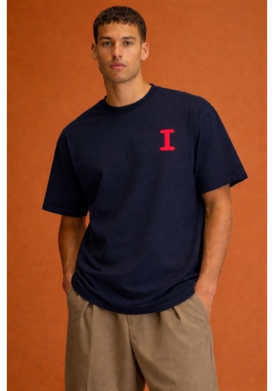 Tarz Cool Erkek Oversize Tişört "love Is Everywhere" Baskılı Basic Pamuklu T-shirt Lacivert