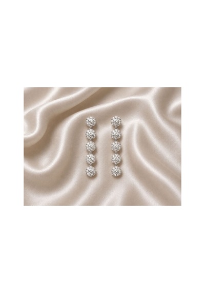 Zirkon Taşlı Beş Sıra Sallantılı Küpe Gümüş - 888595721 Gümüş