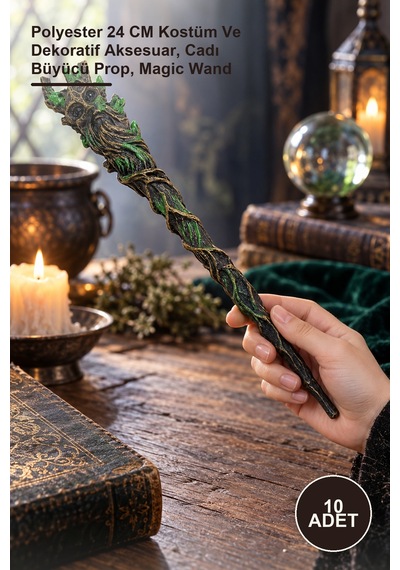 10 Adet Sihirli Asa Polyester 24 Cm Kostüm Ve Dekoratif Aksesuar, Cadı Büyücü Prop, Magic Wand