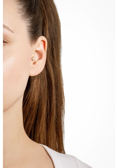 Yıldız Dizilimi 18 Ayar Sarı Altın Kaplama Gümüş Tragus-helix Piercing Sarı