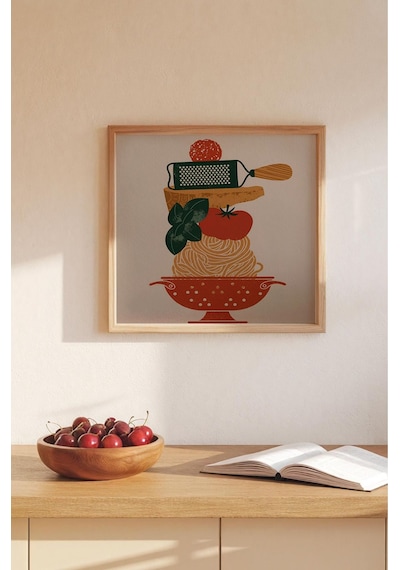Ahşap Çerçeveli Mdf Kare Tek Tablo Kendi Tablo Setinizi Oluşturacağınız Liste Mutfak03 42 X 42 Çerçeveli Tx1185
