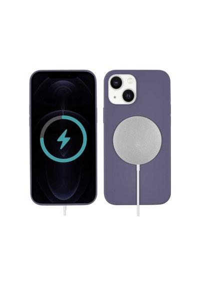 Apple Uyumlu iPhone 13 Kılıf Zore Silksafe Wireless Kapak Mor