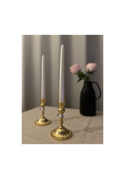 Gold Rengi Swan Crystal 2'li Şamdan&mumluk Seti Altın - 820456713 Altın