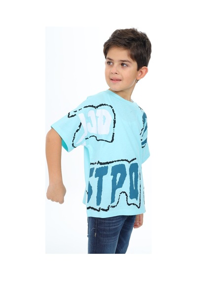 Toontoy Kids Toontoy Erkek Çocuk Stpo Baskılı Tişört Su Yeşili
