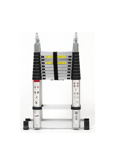 Cardilife 310 Cm +310 Cm -10+10 Basamaklı Alümınyum Teleskopik Merdiven - A Tipi Uzayan Merdiven 10+10