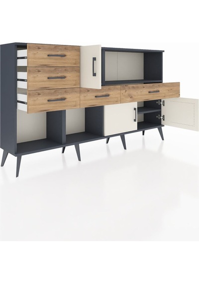 Arges Konsol 2 Raflı 5 Çekmeceli 3 Kapaklı 176x30x99 Antrasit-aytaşı/çam Aytası/atlas Çam - Antrasıt Arges Konsol 2 Raflı 5 Çekmeceli 3 Kapaklı 176x30x99 Antrasit-aytaşı/çam Aytası/atlas Çam - Antrasıt