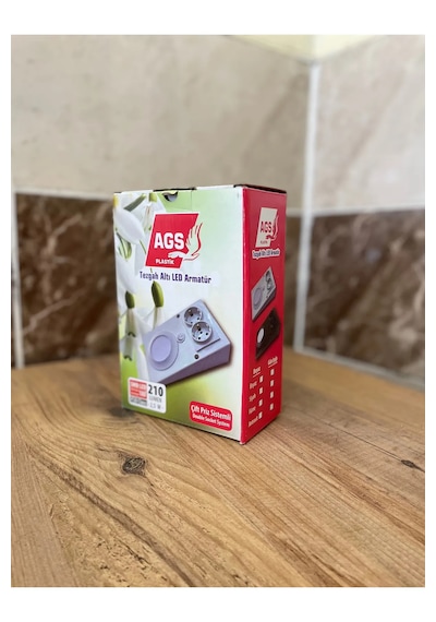 Ags Pastik Tezgah Altı Led Armatür Çift Priz Sistemli