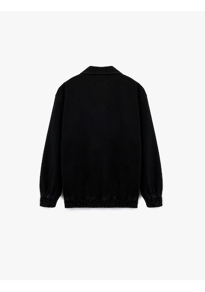 Koton Kapaklı Cepli Regular Fit Pamuklu Gömlek Yaka Fermuarlı Bomber Jean Ceket Siyah 6wam50012nd Siyah Koton Kapaklı Cepli Regular Fit Pamuklu Gömlek Yaka Fermuarlı Bomber Jean Ceket Siyah 6wam50012nd Siyah