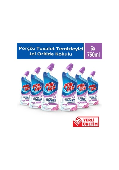 Porçöz Tuvalet Temizleyici Jel Orkide Kokulu, 750ml, 6 Adet