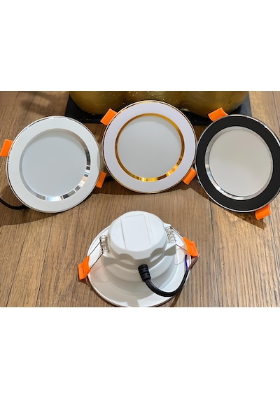Kae 7w 3 Renk Özellikli Ledspot- Siyah Krom Kasa- 10lu Paket