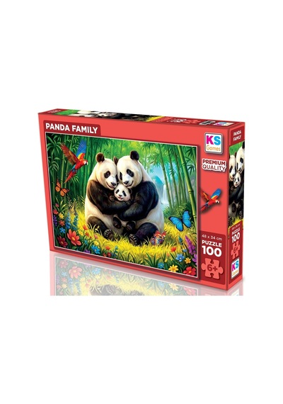 Ks Games Panda Ailesi 100 Parça Kız Ve Erkek Çocuk Puzzle - 31509
