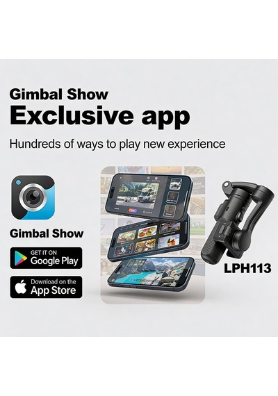 Lph113 3 Eksenli Akıllı Gimbal Stabilizatör, Siyah