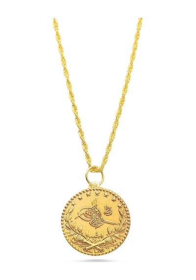 Sefa Gold 14 Ayar Altın Orta Boy Tuğra Halat Zincir Kolye