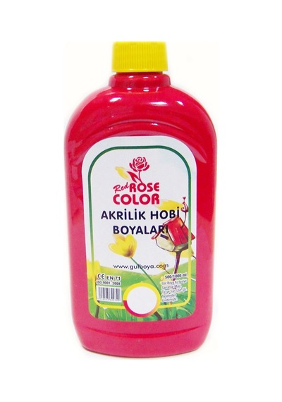 Kızmızı Renk Red Rose 500Ml Akrilik Hobi Boyası