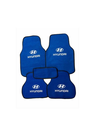 Hyundai Accent Logolu Mavi Halı Paspas Çift Kat 523428392