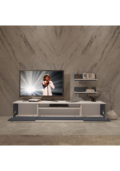 Decoraktiv Trendstyle 4s Mdf Tv Ünitesi Tv Sehpası Beyaz - Antrasit