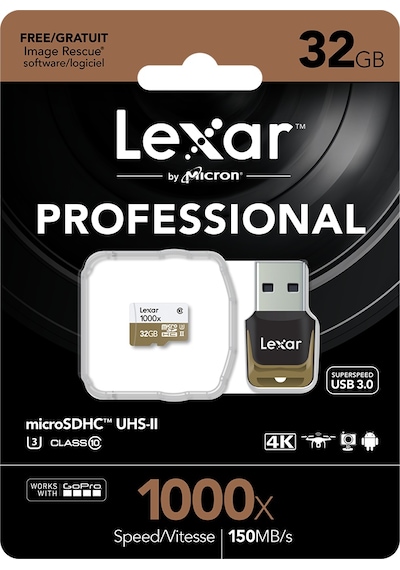 Lexar 32Gb 1000X Microsdhc C10 150Mb/Sn+Usb3.0 4K Hafıza Kartı