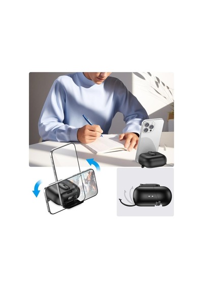 Samsung Galaxy Buds 3-pro-3 Fe İçin Lock-stant Kulaklık Kılıfı Tek Parça Dizayn Çizilme Ve Darbe Önleyici Buds 3 Pro Koruyucu Rahat Tutuşlu Güvenli Kilit Tasarımlı Buds 3 Pro Kılıfı Siyah
