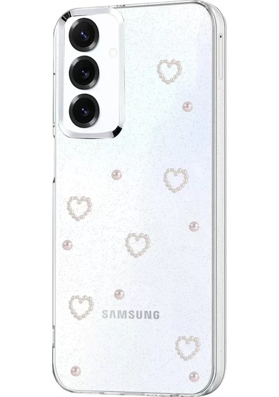 Newface Samsung Uyumlu Galaxy A57 5g Fiyonk Desenli Kapak - Desen 10 Beyaz