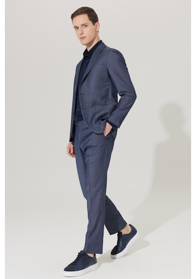 Altınyıldız Classıcs Erkek Lacı Slim Fit Dar Kesim Mono Yaka Armürlü Takım Elbise