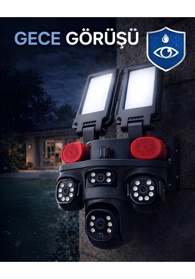 Onqam On-sg5220-aov 4g Solar Güvenlik Kamerası 2 Lens 3mp - 7-24 Kayıt