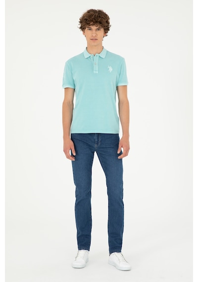 U.S. Polo Assn. Erkek Slim Fit Polo Yaka Mint Basic Tişört 50279591-VR090