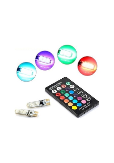 Zhltech Kumandalı Rgb Led T10 Park Ampulu 2 Adet Set