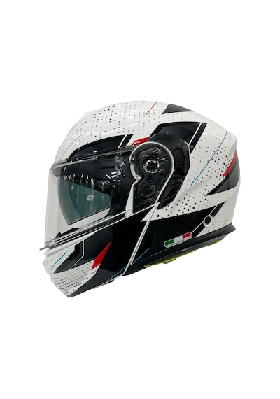 Sway Xbyc 917 Fusion Full Face Çene Açılır Motosiklet Kaskı L Beden White Black Beyaz - Siyah