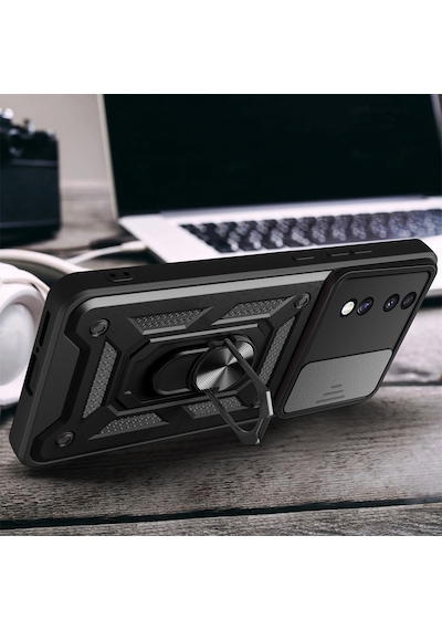 Honor 70 Kılıf Pars Lens Sürgülü Yüzüklü Standlı Korumalı Kılıf