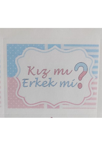 30 Adet 7x5 Cm Kız Mı Erkek Mi Baskılı Mat Etiket Sticker - Dörtgen Etiket Baby Shower Partisi