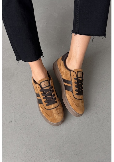 V.S.H Velvet Rota Kadın Camel-siyah Sneaker Spor Ayakkabı - Kadın Günlük Ayakkabı-2524