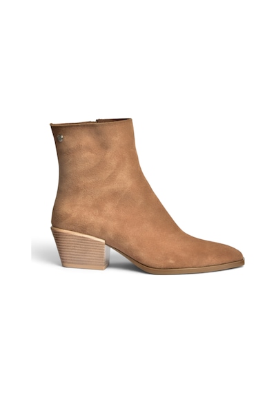 Fox Shoes Z654037561 Vizon Hakiki Deri Süet Alçak Topuklu Western Kadın Bot