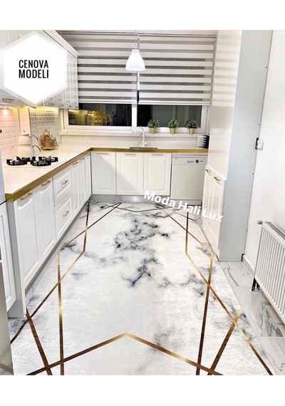 Platin Kaymaz Tabanlı Halı Yolluk Makinede Yıkanabilir Halı Gri