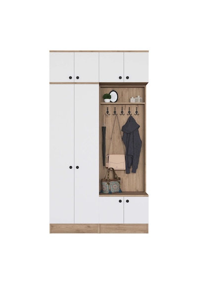 Rani Ea145 Modern Portmanto Askılı Ayakkabılık Vestiyer Sepet Ceviz - Beyaz Beyaz - Sepet Ceviz Rani Ea145 Modern Portmanto Askılı Ayakkabılık Vestiyer Sepet Ceviz - Beyaz Beyaz - Sepet Ceviz